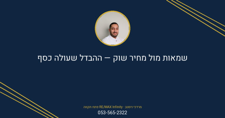 גרף השוואת שמאות מול מחיר שוק, עם פרטי קשר של מרדכי ניסנוב מ-RE/MAX פתח תקווה